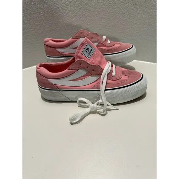 SUPERGA NWT $100 3041 Revolley Colorblock Pink Suede Sneakers Size 9.5