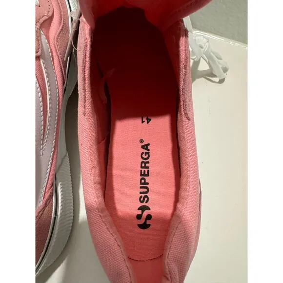 SUPERGA NWT $100 3041 Revolley Colorblock Pink Suede Sneakers Size 9.5
