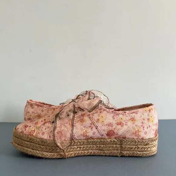 Superga x LoveShackFancy 2730 Tokyo Pink Floral Espadrille Platform Sneakers