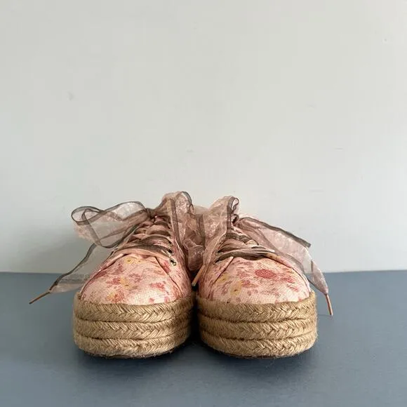 Superga x LoveShackFancy 2730 Tokyo Pink Floral Espadrille Platform Sneakers