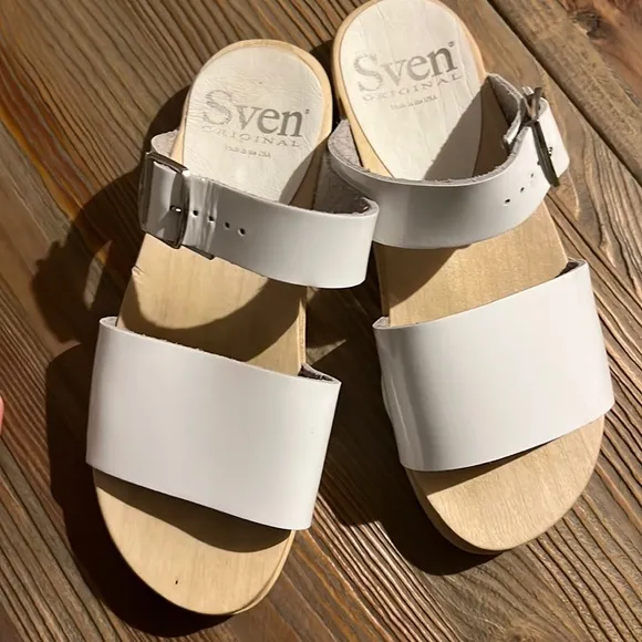 Sven Wooden Leather Sandals Euro 36