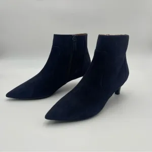SZ 12W-Aquatalia Venezia Waterproof Blue Suede Booties-MSRP $529-NEW NO BOX