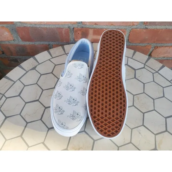 Sz 9 Vans Men Classic Slip On Love You To Death Skelaton Shoes Rare Halloween
