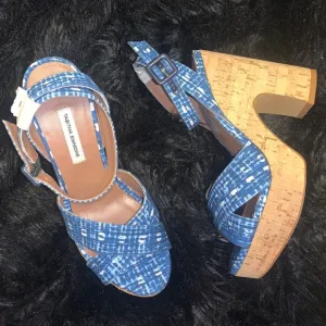 Tabitha Simmons Elena Crisscross Platform Wedge Sandals