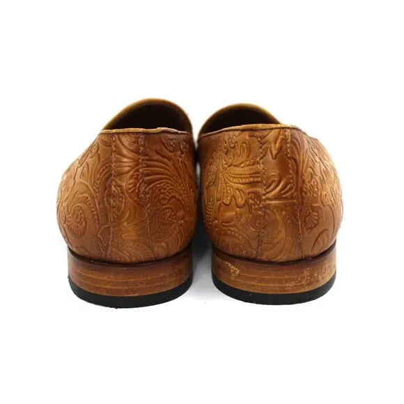 Taft The Monaco Embossed Tooled Leather Shoes Size 42 EU/9 US Slip-on Loafers