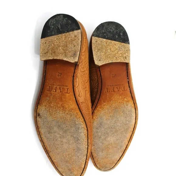 Taft The Monaco Embossed Tooled Leather Shoes Size 42 EU/9 US Slip-on Loafers