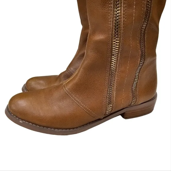 Tahari Andy Double Zipper Leather Boots