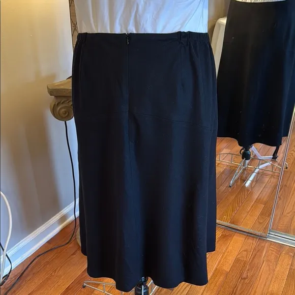 TALBOTS 16W Black Fully Lined Wool Skirt