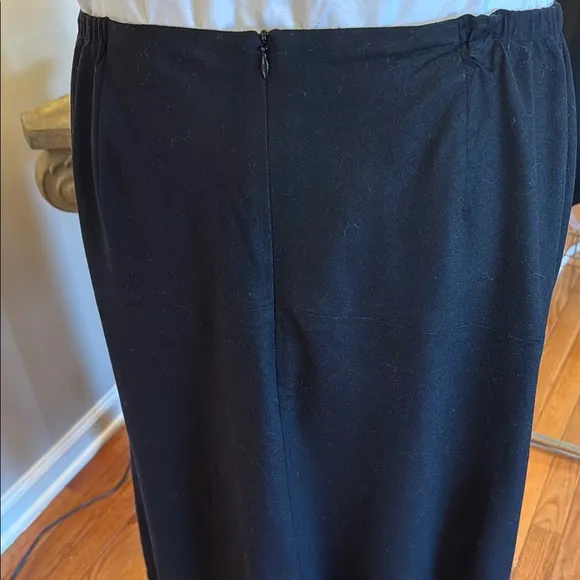 TALBOTS 16W Black Fully Lined Wool Skirt
