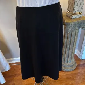 TALBOTS 16W Black Fully Lined Wool Skirt