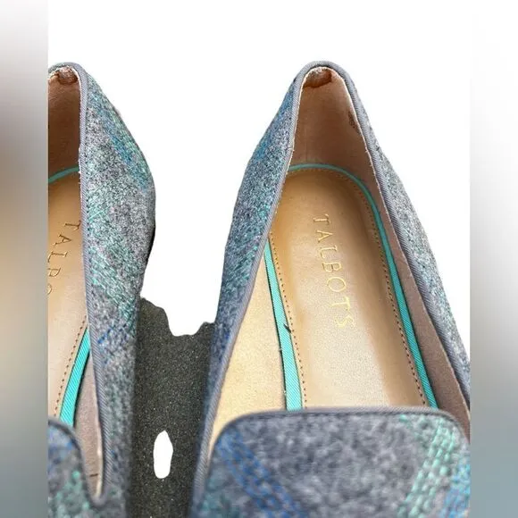 Talbots Grey Flannel Ryan gray blue Loafers New Years Size 7M