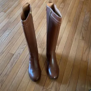 Talbots Leather Tish Tie Equestrian Inspired Ladies Tall Boots