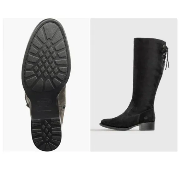 Tall Leather Boots | Side Zip, Lace Up, Regular Calf, | Børn, Size 6 Suede NEW