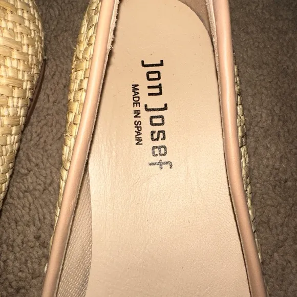 Tan Woven Flats with Raffia Texture from Spain