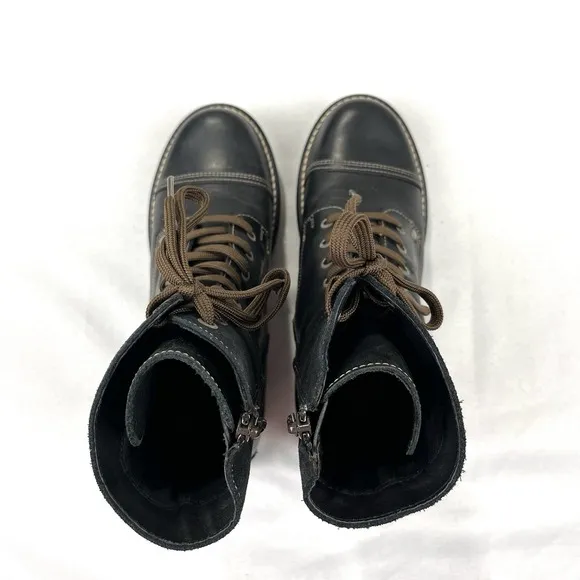 Taos Crave Leather Lace Up Combat Boots Women's Size 38/US 7-7.5 Black
