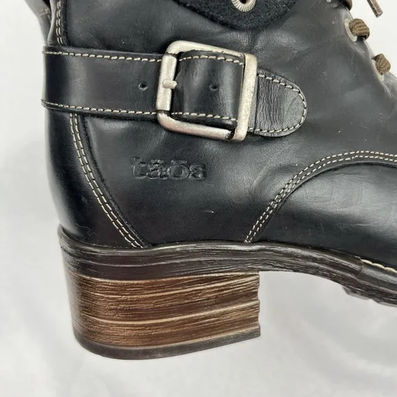 Taos Crave Leather Lace Up Combat Boots Women's Size 38/US 7-7.5 Black