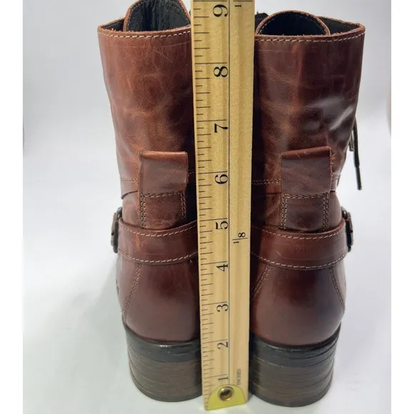 Taos Leather Boots Ankle Lace Up Buckle Accent Brown Womens 9.5 Combat Style‎