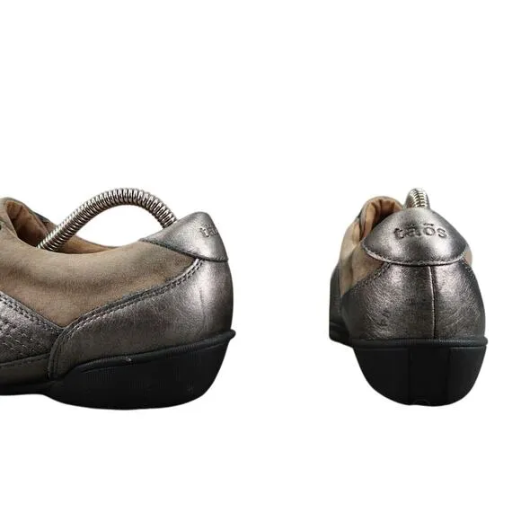 Taos Shoes Womens 9 Sneakers Lifestyle Comfort Leather Metallic Steady Walking