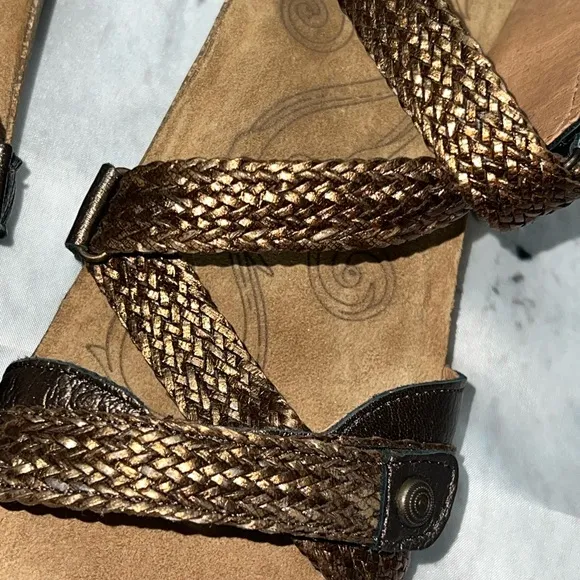 Taos Trulie Braided Leather Sandals - Bronze 9-91/2