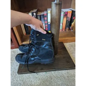 Tecnica black suede women's hiking winter boots euc sz 9