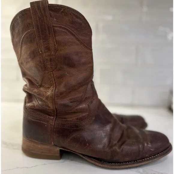 TECOVAS 1002 Earl Roper Bourbon Cowboy WORK CHORE Boots WESTERN RANCH WEAR 9 EE