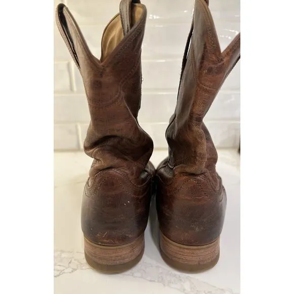 TECOVAS 1002 Earl Roper Bourbon Cowboy WORK CHORE Boots WESTERN RANCH WEAR 9 EE