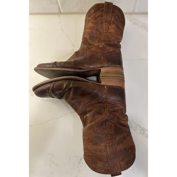 TECOVAS 1002 Earl Roper Bourbon Cowboy WORK CHORE Boots WESTERN RANCH WEAR 9 EE