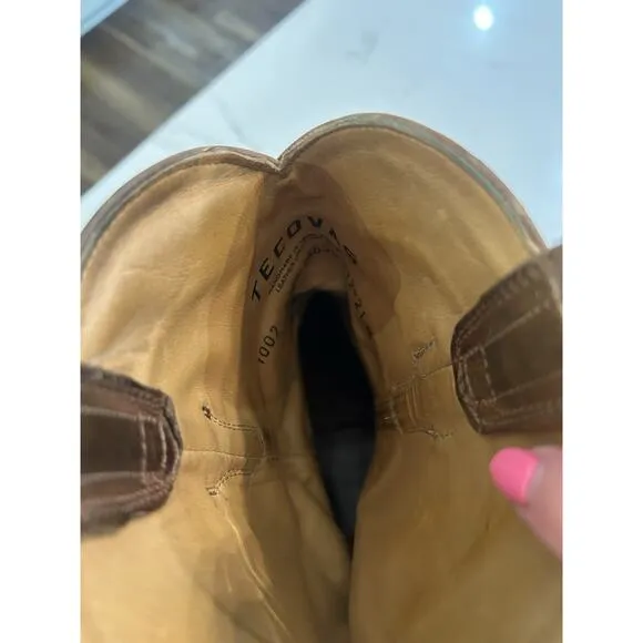 TECOVAS 1002 Earl Roper Bourbon Cowboy WORK CHORE Boots WESTERN RANCH WEAR 9 EE