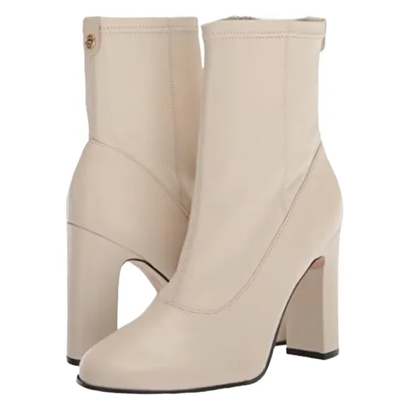 Ted Baker Leather Marsah Ankle Boots Ecru NEW with BOX Size 39 EU / 9 US
