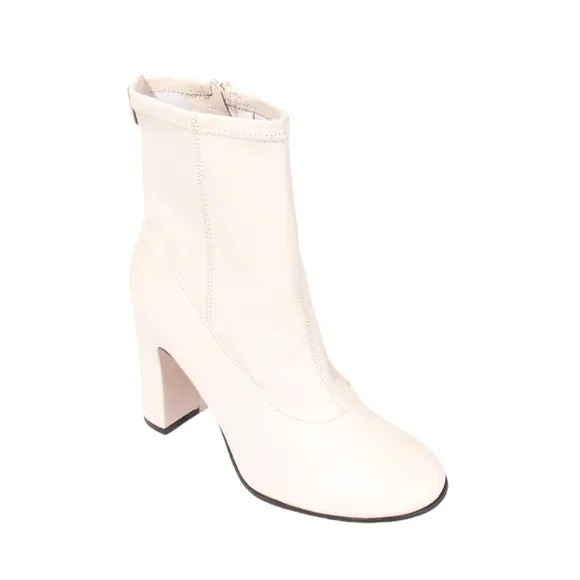 Ted Baker Leather Marsah Ankle Boots Ecru NEW with BOX Size 39 EU / 9 US