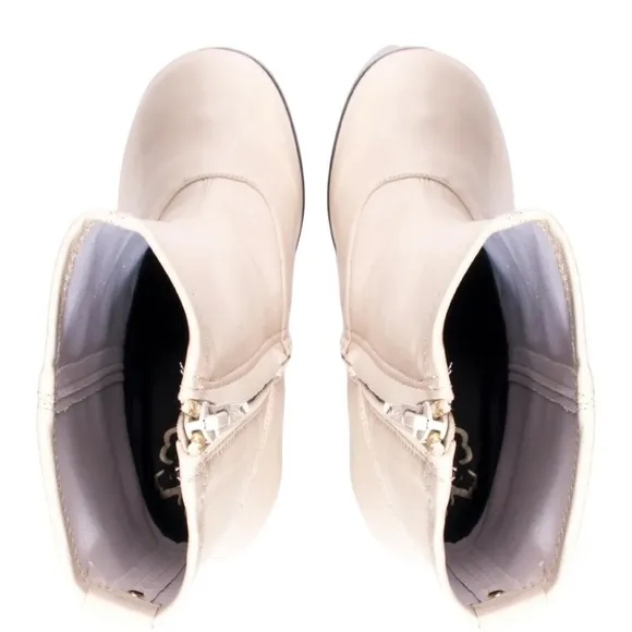Ted Baker Leather Marsah Ankle Boots Ecru NEW with BOX Size 39 EU / 9 US