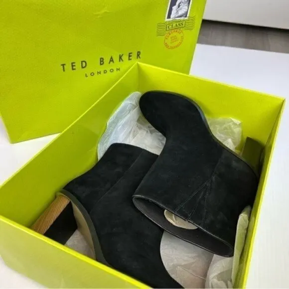 Ted Baker London Ankle Boots Womens size 9.5 Orbida Black Suede