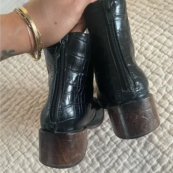 Teresa Crocodile boots Black leather size 38