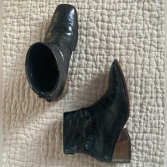 Teresa Crocodile boots Black leather size 38