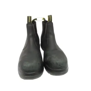 Terra Mens Black Steel Toe Slip-On Work Boots Size 9.5W