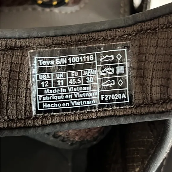 Teva Mens Forebay Sport Sandals, Turkish Coffee / Brown Men’s Size 12