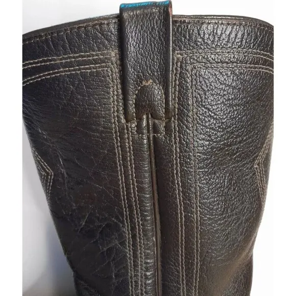 TEXAS Boot Co. Size 8.5 D Black Water Buffalo Western Work Boots Waterproof USA