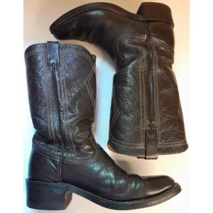 TEXAS Boot Co. Size 8.5 D Black Water Buffalo Western Work Boots Waterproof USA