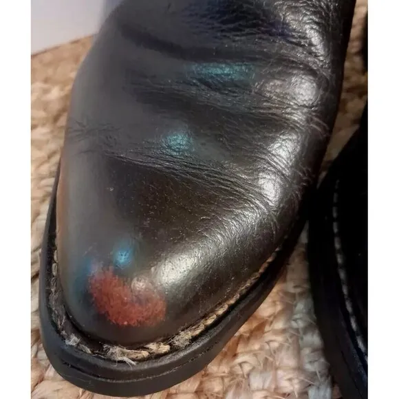 TEXAS Boot Co. Size 8.5 D Black Water Buffalo Western Work Boots Waterproof USA