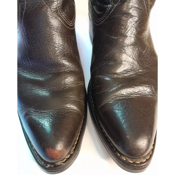 TEXAS Boot Co. Size 8.5 D Black Water Buffalo Western Work Boots Waterproof USA
