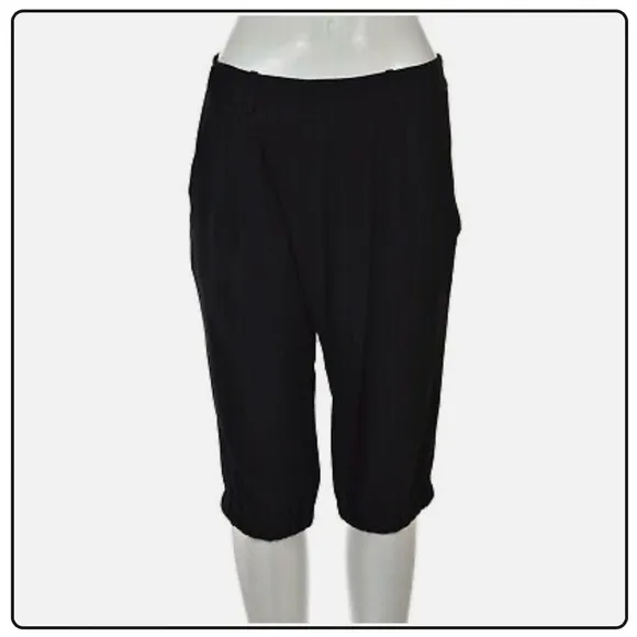 Thakoon Pants Sz 2 Black Capri Cropped Acetate Casual Trousers NWT