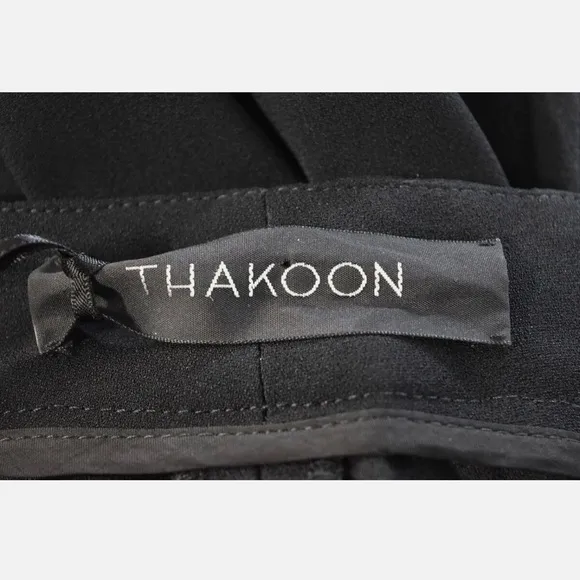 Thakoon Pants Sz 2 Black Capri Cropped Acetate Casual Trousers NWT