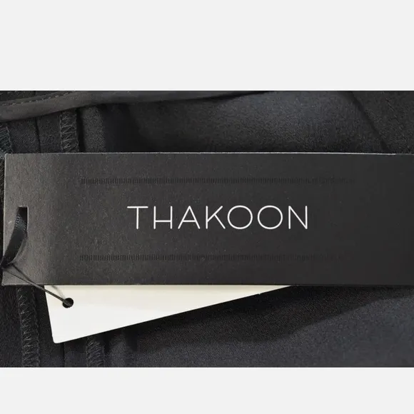 Thakoon Pants Sz 2 Black Capri Cropped Acetate Casual Trousers NWT