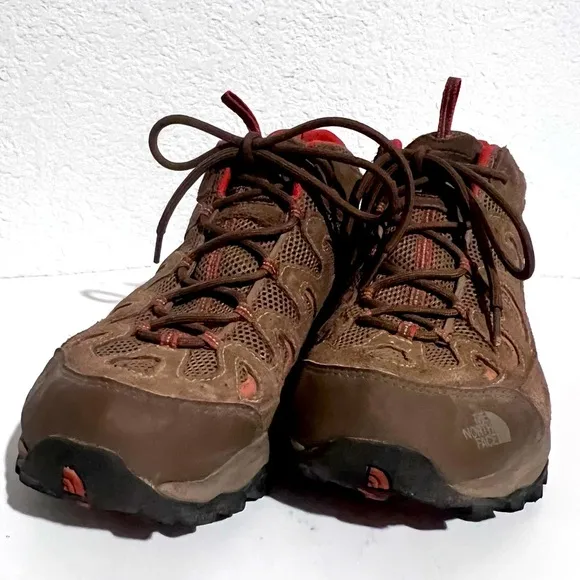 The North Face Brown &amp; Rust Leather HydroSeal Waterproof Ankle High Hiking Boots
