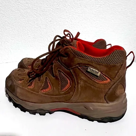 The North Face Brown &amp; Rust Leather HydroSeal Waterproof Ankle High Hiking Boots