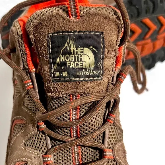 The North Face Brown &amp; Rust Leather HydroSeal Waterproof Ankle High Hiking Boots