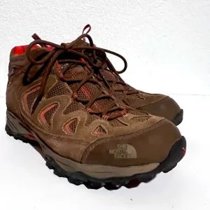 The North Face Brown &amp; Rust Leather HydroSeal Waterproof Ankle High Hiking Boots