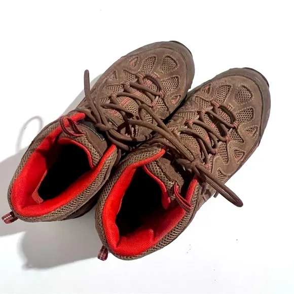 The North Face Brown &amp; Rust Leather HydroSeal Waterproof Ankle High Hiking Boots