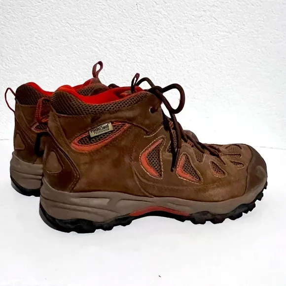 The North Face Brown &amp; Rust Leather HydroSeal Waterproof Ankle High Hiking Boots