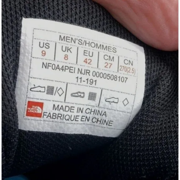 The North Face Shoes MEN’S SPREVA TOKYO Size 9 BLACK BLUEFISH Athletic Sneaker